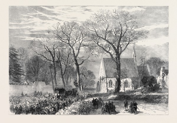 THE LATE EMPEROR NAPOLEON III: FUNERAL PROCESSION APPROACHING THE CHAPEL, CHISELHURST, 1873