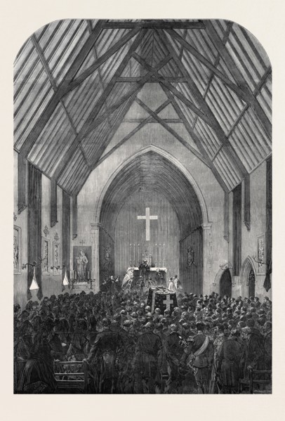 THE LATE EMPEROR NAPOLEON III: FUNERAL SERVICE IN ST. MARY'S CHAPEL, CHISELHURST, 1873