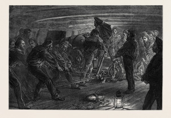 THE ROYAL NAVAL ARTILLERY VOLUNTEERS AT EXERCISE, 1873