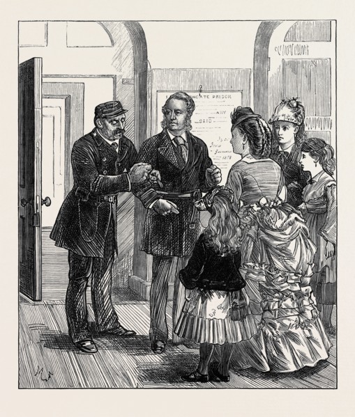 THE PRESS ROOM: TRYING ON THE PINIONING JACKET, 1873