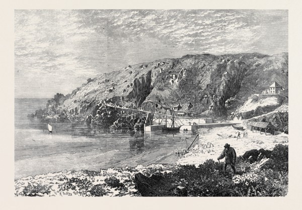 GRANITE QUARRIES AT LAMORNA COVE, CORNWALL, 1873