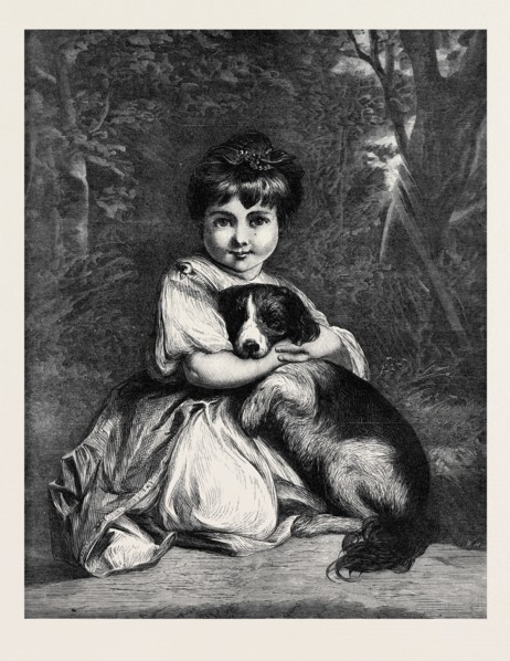 "LOVE ME, LOVE MY DOG" (MISS BOWLES), BY SIR JOSHUA REYNOLD