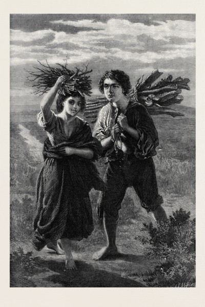 "GIPSY CHILDREN GATHERING WOOD," BY THE LATE ALFRED RANKLEY, 1873