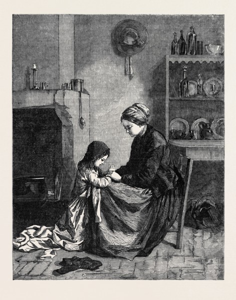 "THE PRAYER" PAINTED BY EDWARD FRERE. FROM THE EXHIBITION OF PICTURES BY MODERN ARTISTS OF THE