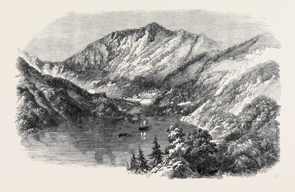 THE LAKE AND BAZAAR OF NYNEE TAL, HIMALAYA, THE REFUGE OF ENGLISH FAMILIES WHO HAVE ESCAPED FROM