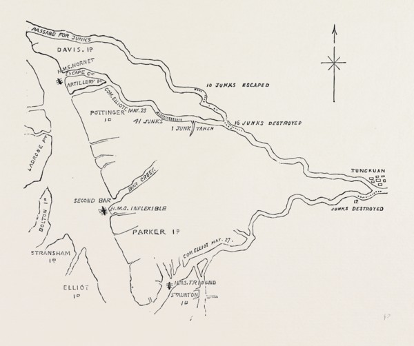 THE WAR IN CHINA: OFFICIAL PLAN OF CAPTAIN ELLIOT'S ENGAGEMENT IN ESCAPE CREEK, CANTON RIVER, MAY