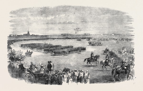 PRESENTATION OF COLOURS TO THE CALCUTTA VOLUNTEER GUARDS, BY THE VISCOUNTESS CANNING
