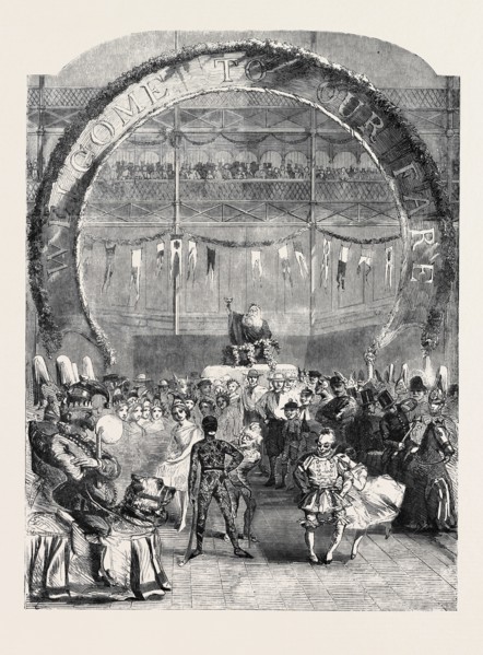 OLD FATHER CHRISTMAS ATTENDED BY A MOTLEY GROUP UNDER THE DIRECTION OF THE LORD OF MISRULE