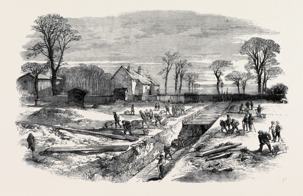 COMMENCEMENT OF THE METROPOLITAN HIGH-LEVEL SEWER, NEAR THE VICTORIA PARK.