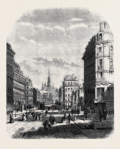 THE BOULEVARD DE SEBASTOPOL, PARIS, FROM A DRAWING BY FELIX THORIGNY