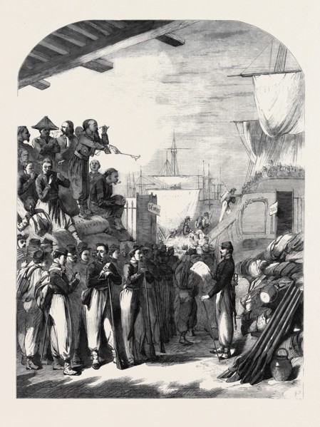 THE WAR, EMBARKATION OF ZOUAVES AT MARSEILLES