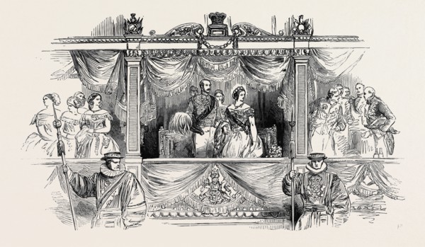 THE QUEEN'S STATE VISIT TO HER MAJESTY'S THEATRE, THE ROYAL BOX