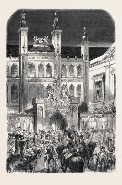 ARRIVAL OF HER MAJESTY AT THE GUILDHALL, ROYAL VISIT TO THE CITY