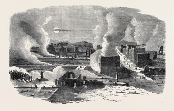 RUINS OF THE RECENT FIRE AT SAN FRANCISCO, FROM PACIFIC-STREET HEAD OF MONTGOMERY STREET