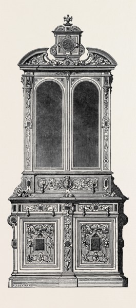 WALNUT WOOD CABINET, BY JEANSELME
