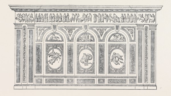 WALL DECORATION IN MARTIN'S CEMENT, BY STEVENS AND SON