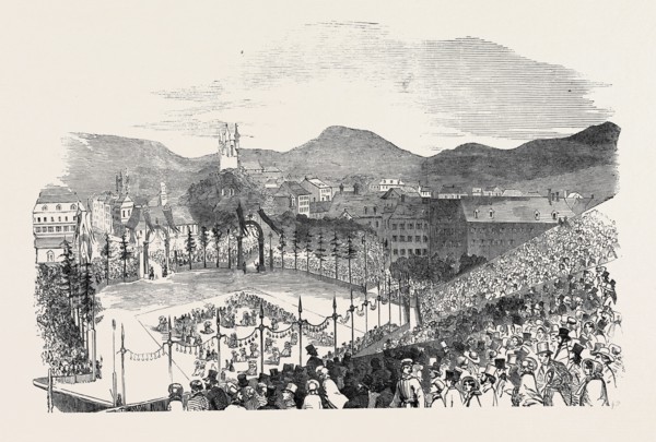 THE CEREMONY IN THE MARKETPLACE OF VEVEY, LA FETE DES VIGNERONS, AT VEVEY