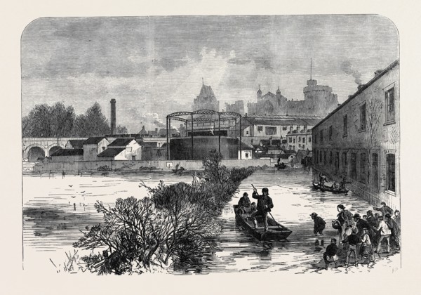 THE FLOODS AT WINDSOR, UK, 1869
