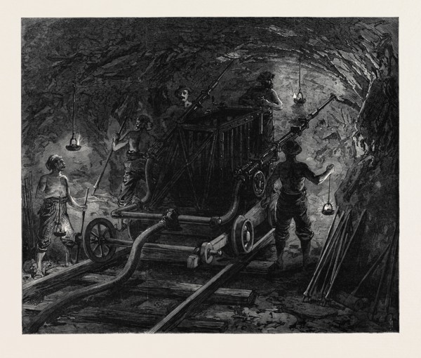 THE NEW OVERLAND ROUTE TO INDIA AND THE RAILWAY TUNNEL OF THE ALPS: BORING MACHINE IN THE SECOND