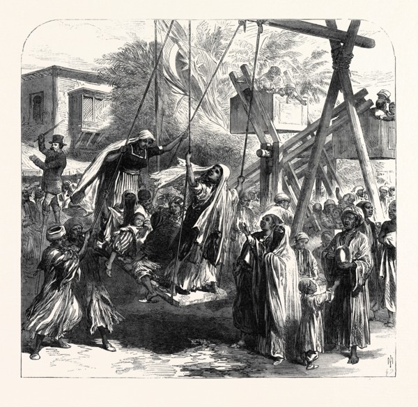 SCENE AT THE MOHAMMEDAN FESTIVAL OF THE  BAIRAM, AT ALEXANDRIA, EGYPT, 1869