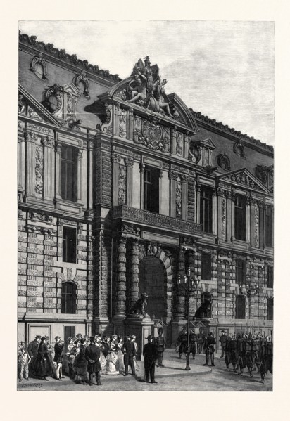 NEW BUILDINGS OF THE TUILERIES: THE EMPEROR'S GATEWAY, PARIS, FRANCE, 1869