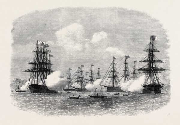 VISIT OF THE KING OF PORTUGAL TO THE ENGLISH CHANNEL FLEET AT LISBON, 1869
