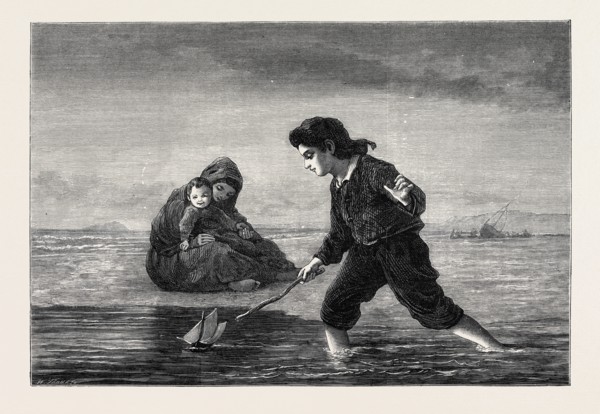 "CHILDREN OF THE SEA," BY L. DUNCAN, IN THE GENERAL EXHIBITION OF WATER COLOUR DRAWINGS, 1869