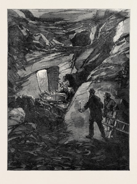 THE EXPLORATIONS AT JERUSALEM: ROCK-CUT TUNNEL NEAR THE FOUNTAIN OF THE VIRGIN, 1869