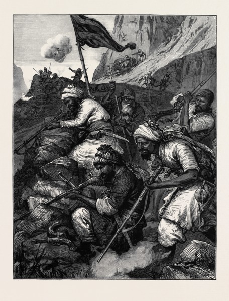 THE WAR IN AFGHANISTAN: AN AFGHAN SUNGHA, OR RIFLE PIT, 1880