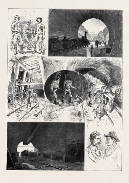 IN THE ST. GOTHARD TUNNEL: The upper Illustration, a view of the tunnel's mouth, is taken at