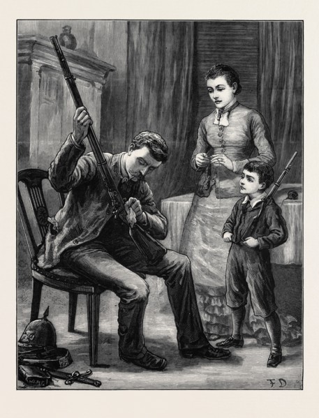 PREPARING FOR THE EASTER MONDAY VOLUNTEER REVIEW, 1880