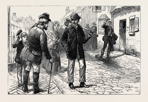 A SKETCH IN THE VILLAGE OF HAWARDEN, 1880