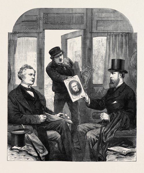 THE MINISTERIAL CRISIS: A SKETCH AT THE GREAT WESTERN RAILWAY STATION, PADDINGTON, FRIDAY, APRIL