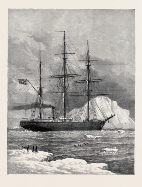 THE SWEDISH ARCTIC EXPLORING SHIP VEGA AMONG ICEBERGS, 1880