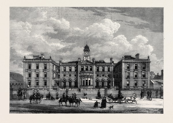 THE OFFICERS' QUARTERS, NEW BARRACKS AT KNIGHTSBRIDGE, LONDON, 1880
