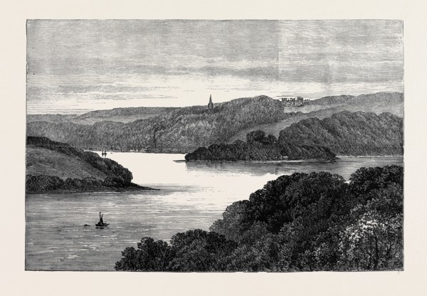 THE PRINCE OF WALES IN CORNWALL: THE RIVER FAL, TREGOTHNAN IN THE DISTANCE, 1880