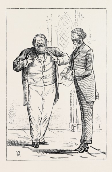 PARLIAMENTARY SKETCHES: IN THE LOBBY: A PAIR OF PRIVY COUNCILLORS, 1880