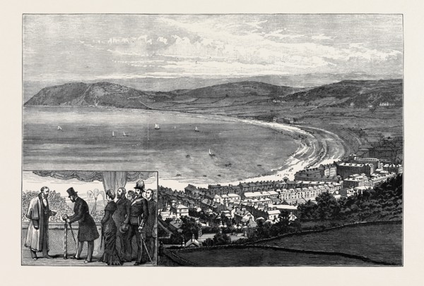 LLANDUDNO NEW WATERWORKS: THE PRINCE OF WALES TURNING ON THE WATER; LLANDUDNO AND LITTLE ORME'S