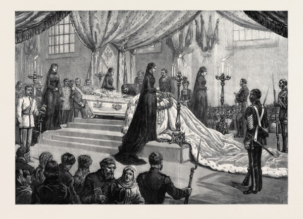 FUNERAL OF THE EMPRESS OF RUSSIA AT ST. PETERSBURG: THE LYING IN STATE IN THE CATHEDRAL OF ST.
