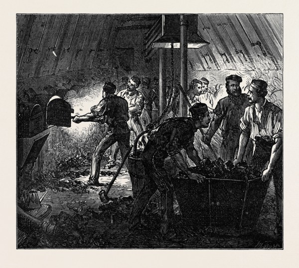 LIFE ON BOARD A TROOP SHIP: THE STOKEHOLE, 1874