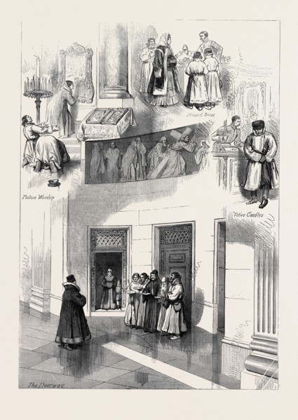 THE ROYAL MARRIAGE IN RUSSIA: SKETCHES IN ST. ISAAC'S CHURCH, ST. PETERSBURG, 1874