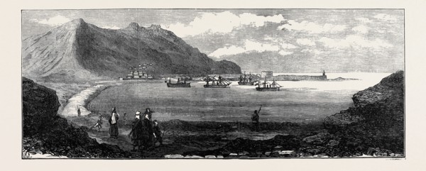 CARTHAGENA AFTER THE SIEGE: MERSEL KEBIR BAY, NEAR ORAN, WITH SPANISH VESSELS OF WAR, 1874