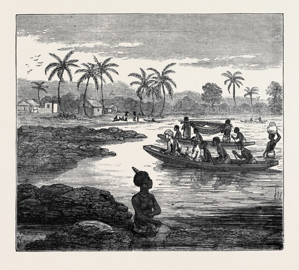 CROSSING THE SWEET RIVER, NEAR ELMINA, 1874