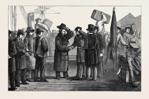 THE ASHANTEE WAR: THE RETURN HOME, SIR GARNET WOLSELEY LANDING AT PORTSMOUTH, 1874