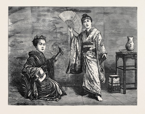 JAPANESE DANCING GIRL PRACTISING, 1874