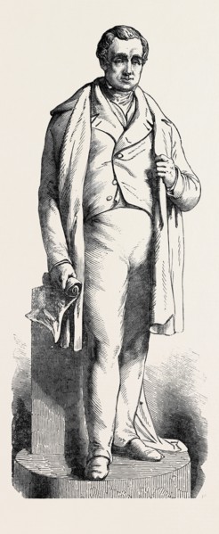 MARBLE STATUE OF THE LATE GEORGE STEPHENSON, BY E.H. DAILY, R.A.; TO BE PLACED IN THE EUSTON