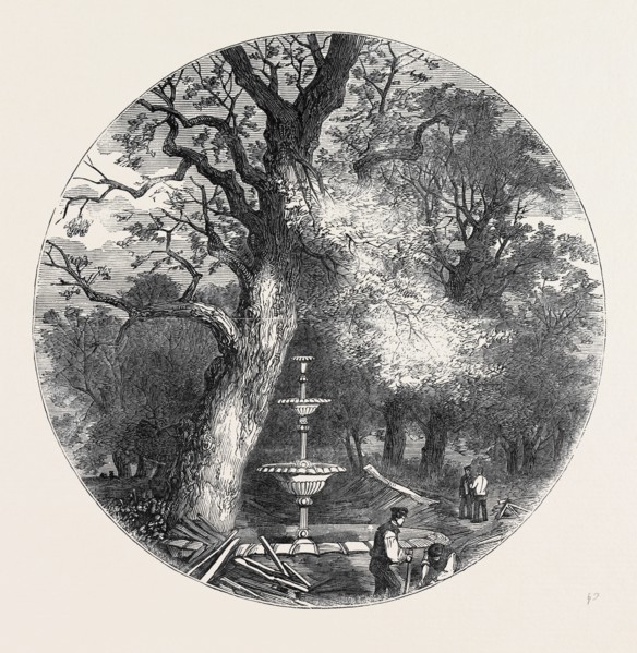 THE OLD CRYSTAL PALACE IN HYDE PARK: FOUNTAIN IN THE NORTH TRANSEPT, 1852