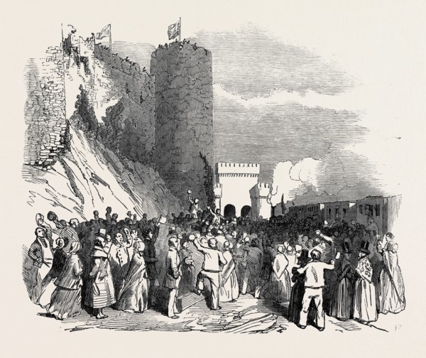 RECEPTION OF HER MAJESTY AT THE CONWAY STATION.