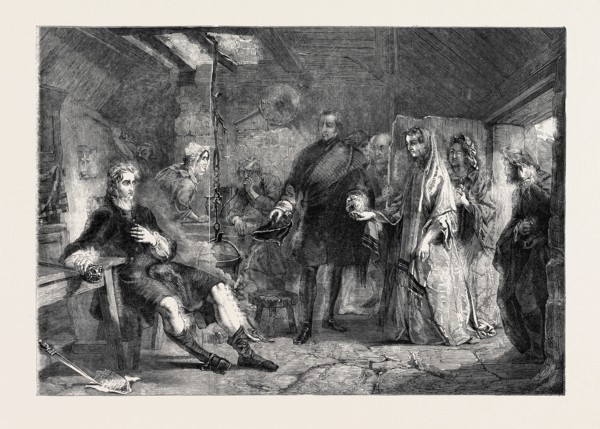 "FLORA MACDONALD INTRODUCED TO PRINCE CHARLES EDWARD, AFTER THE BATTLE OF CULLODEN" PAINTED BY