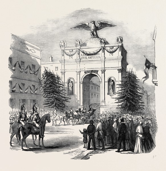 ARRIVAL OF THE PRESIDENT OF FRANCE AT THE TRIUMPHAL ARCH, AT ST. ETIENNE, 1852